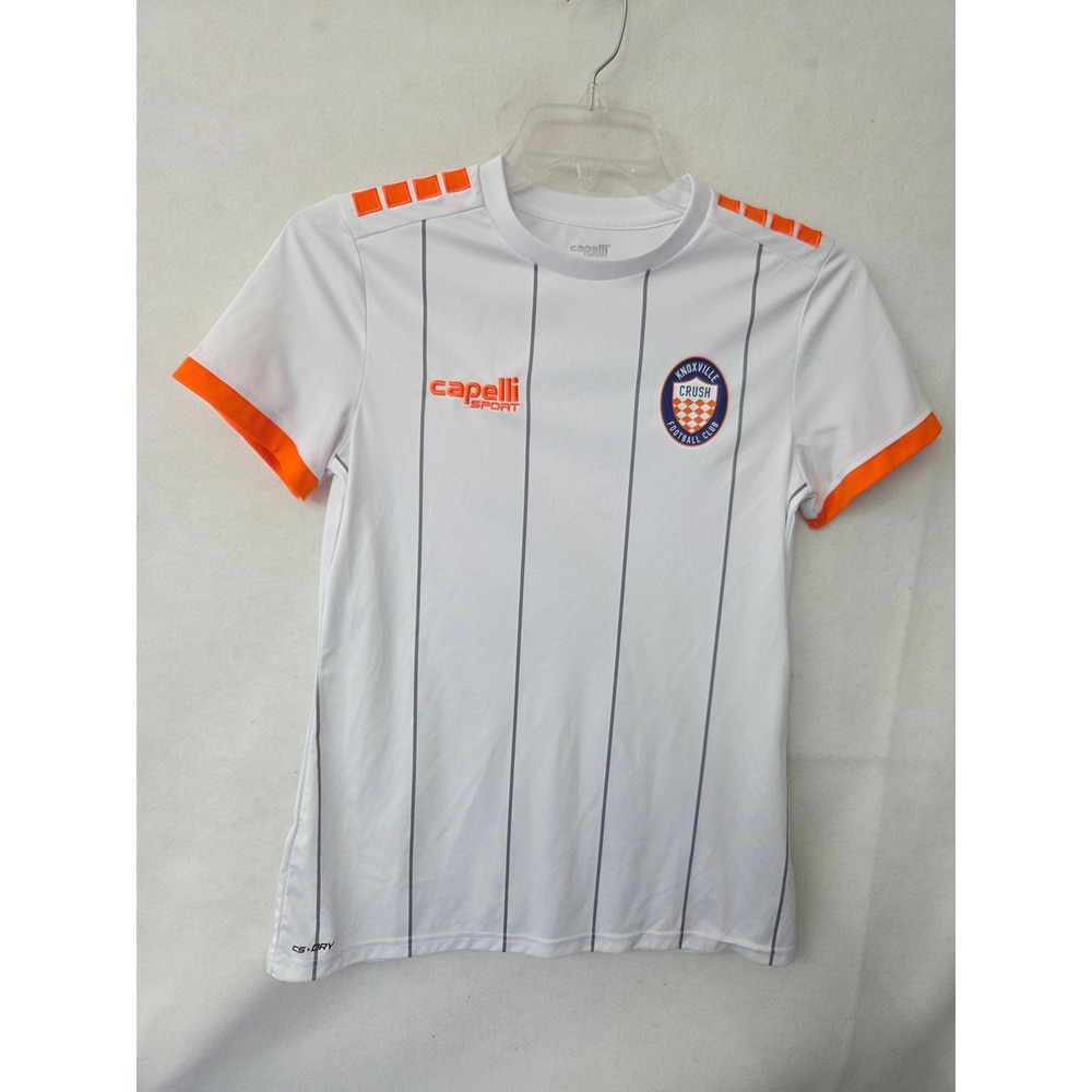 Capelli Sport Knoxville Crush FC Soccer Jersey Men Medium White Orange Pinstripe